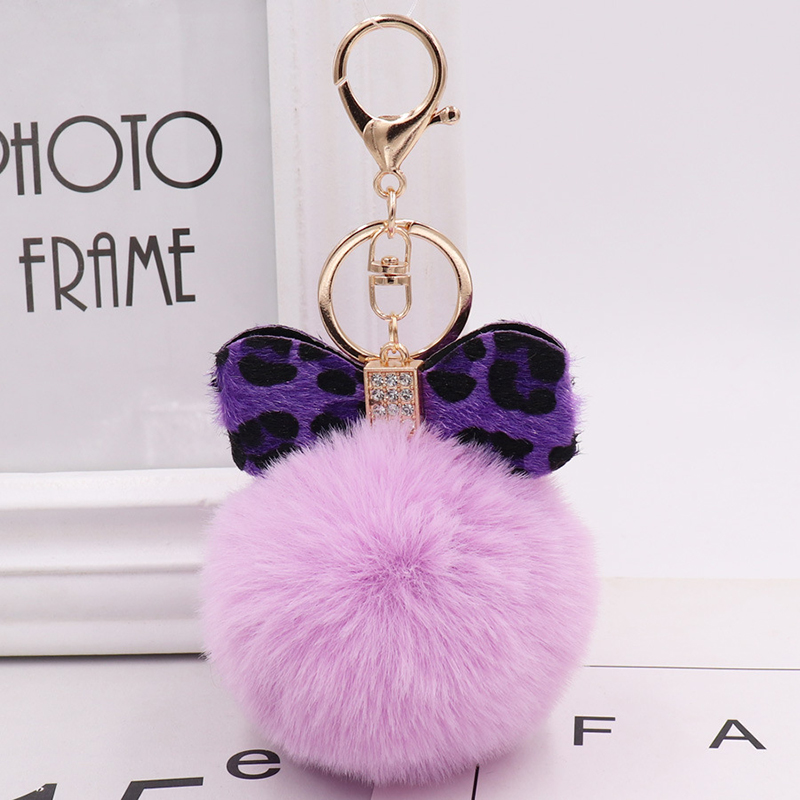 Art Craft Girl - Fluffy Faux Fur Pompons Keyring, Cute